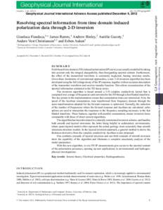 Geophysical Journal International Geophys. J. Intdoi: gji/ggs060  Resolving spectral information from time domain induced