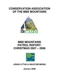 MBE MOUNTAINS PATROL REPORT: