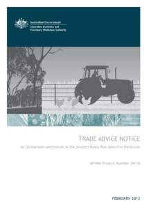 Trade Advice Notice on Glufosinate-ammonium in the product Basta Non-Selective Herbicide