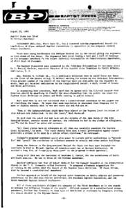 Religion in the United States / First Baptist Church / Baptist Joint Committee for Religious Liberty / Southern Baptist Theological Seminary / Kentucky Baptist Convention / Hawaii Pacific Baptist Convention / Frank Stagg / Christianity / Protestantism / Southern Baptist Convention