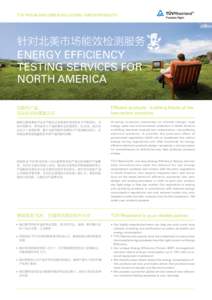 TÜV RHEINLAND GREEN SOLUTIONS • GREEN PRODUCTS  针对北美市场能效检测服务 ENERGY EFFICIENCY TESTING SERVICES FOR NORTH AMERICA