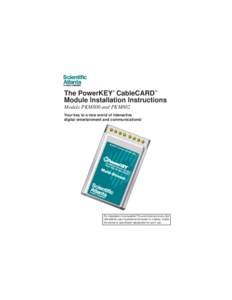 ®  The PowerKEY CableCARD Module Installation Instructions ™