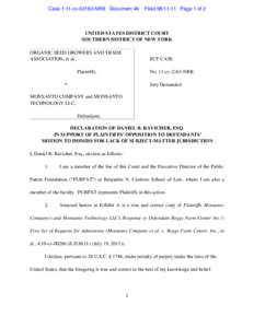 Case 1:11-cv[removed]NRB Document 46  Filed[removed]Page 1 of 2 UNITED STATES DISTRICT COURT SOUTHERN DISTRICT OF NEW YORK