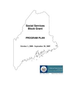 Social Services Block Grant PROGRAM PLAN  October 1, [removed]September 30, 2009