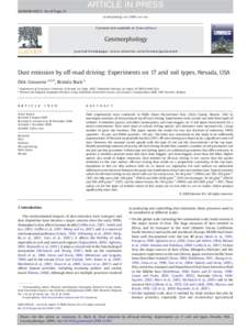 Dust emission by off-road driving: Experiments on 17 arid soil types, Nevada, USA