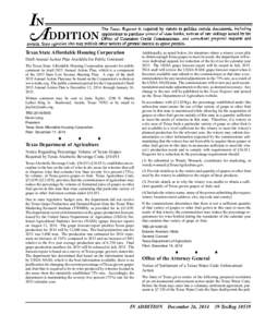 Texas State Affordable Housing Corporation Draft Annual Action Plan Available for Public Comment The Texas State Affordable Housing Corporation presents for public comment its draft 2015 Annual Action Plan, which is a co