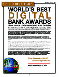 CALL FOR ENTRIES  ISSUED: 04 February, 2015 WORLD’S BEST