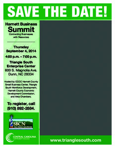 SAVE THE DATE!  Harnett Business Summit Connecting Businesses