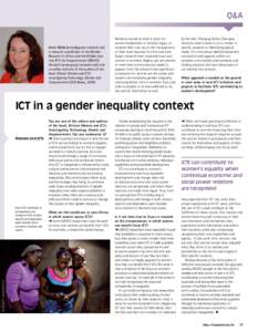 Q&A  Anne Webb ([removed]) is research coordinator at the Gender Research in Africa and the Middle East into ICTs for Empowerment (GRACE)