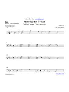 Sheet Music from www.mfiles.co.uk  Morning Has Broken Bass: bassoon, cello, trombone