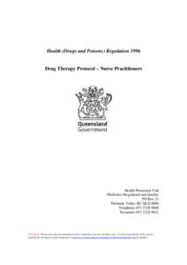 Drug Therapy Protocol: Nurse Practitioner