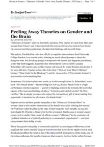 Biology / Behavior / Cerebrum / Neuroscience / Delusions of Gender / Simon Baron-Cohen / Corpus callosum / The Female Brain / Sexual differentiation / Biology of gender / Gender / Psychiatry