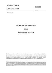 International relations / Appellate Body / Dispute Settlement Body / Federal Rules of Civil Procedure / Appeal / Dispute settlement in the World Trade Organization / Oklahoma Court on the Judiciary / World Trade Organization / International trade / Law