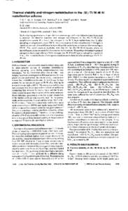 Thermal stability and nitrogen redistribution in the <Si)/Ti/W-N/ AI metallization scheme F. C. T. So, E. Kolawa, H. P. Kattelus,a) X.-A. Zhao,b) and M-A. Nicolet California Institute of Technology, Pasadena, California 