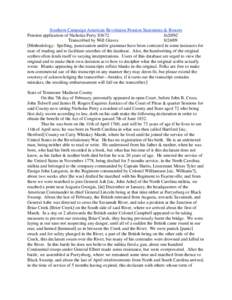 Southern Campaign American Revolution Pension Statements & Rosters Pension application of Nicholas Perry S3672 fn20NC Transcribed by Will Graves[removed]Methodology: Spelling, punctuation and/or grammar have been correc