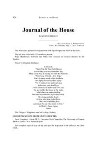824  JOURNAL OF THE HOUSE Journal of the House SEVENTIETH DAY