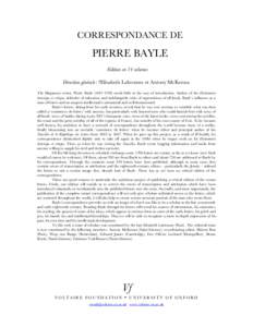 Philosophy / Humanities / Pierre Bayle / Dictionnaire Historique et Critique / Nouvelles de la république des lettres
