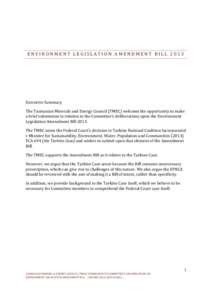 ENVIRONMENT	LEGISLATION	AMENDMENT	BILL	2013 