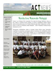 Jarida la Agricultural Council of Tanzania MASUALA YA UTETEZI:  Ardhi kwa ajili ya kilimo