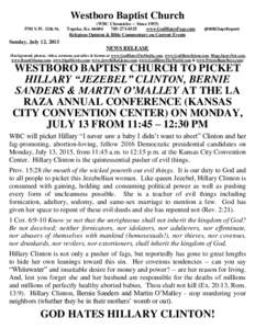 Westboro Baptist Church 3701 S.W. 12th St. (WBC Chronicles -- SinceTopeka, Ks0325