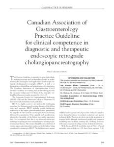 CAG PRACTICE GUIDELINES  Canadian Association of Gastroenterology Practice Guideline for clinical competence in