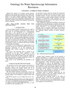 Ontology for Water Spectroscopy Information Resources A. Privesetsev , A. Fazliev, D. Tsarkov, J.Tennyson are described in details while the concepts that characterize the processes of transition from one state into anot