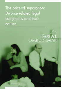 The price of separation: Divorce related legal complaints and their causes  www.legalombudsman.org.uk