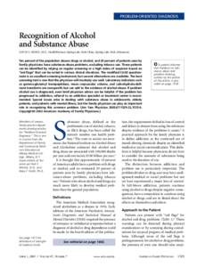 Recognition of Alcohol Substance Abuse -- American Family Physician