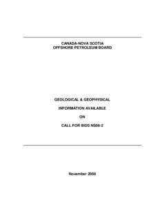 CANADA-NOVA SCOTIA OFFSHORE PETROLEUM BOARD GEOLOGICAL & GEOPHYSICAL INFORMATION AVAILABLE ON