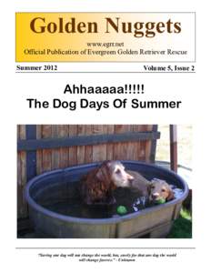 Golden Nuggets www.egrr.net Official Publication of Evergreen Golden Retriever Rescue SummerVolume 5, Issue 2