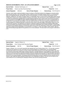 NEBRASKA ENVIRONMENTAL TRUST[removed]APPLICATION SUMMARY Sponsor Name: Project Name: Page 1 of 101