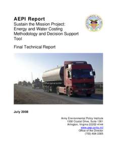AEPI Report Sustain the Mission Project: Energy and Water Costing Methodology and Decision Support Tool Final Technical Report