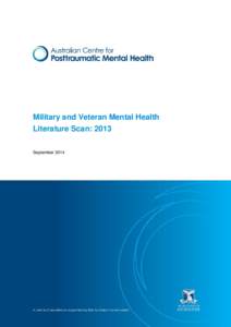 Military and Veteran Mental Health Literature Scan: 2013 September 2014 Mental Health Literature Scan 2013