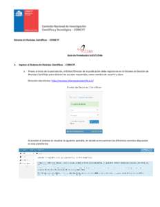 Sistema de Revistas Científicas - CONICYT  Guía de Postulación SciELO Chile 1.