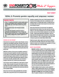 High-level Event on the Millennium Development Goals, United Nations Headquarters, New York, 25 September[removed]FACT SHEET