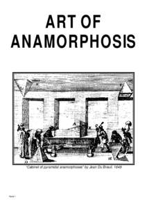 ART OF ANAMORPHOSIS “Cabinet of pyramidal anamorphoses” by Jean Du Breuil, 1649  Panel 1