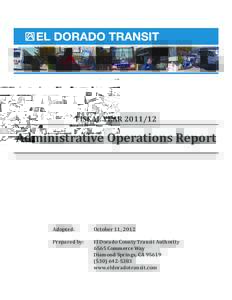FISCAL YEAR[removed]Administrative Operations Report Adopted: