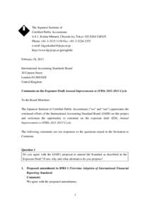 The Japanese Institute of Certified Public Accountants 4-4-1, Kudan-Minami, Chiyoda-ku, Tokyo[removed]JAPAN Phone: +[removed]Fax: +[removed]e-mail: [removed] http://www.hp.jicpa.or.jp/english/