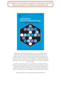 This article was originally published in a journal published by Elsevier, and the attached copy is provided by Elsevier for the author’s benefit and for the benefit of the author’s institution, for non-commercial res