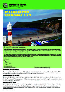 Down to Earth “Earth science learning for all” The Isle of Man September 5-12