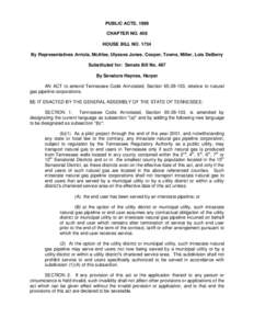 PUBLIC ACTS, 1999 CHAPTER NO. 408 HOUSE BILL NO[removed]By Representatives Arriola, McAfee, Ulysses Jones, Cooper, Towns, Miller, Lois DeBerry Substituted for: Senate Bill No. 487 By Senators Haynes, Harper