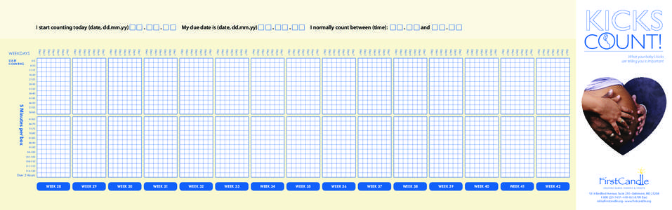 I start counting today (date, dd.mm.yy) c c . c c . c c  I normally count between (time): c c . c c and c c . c c Day 7