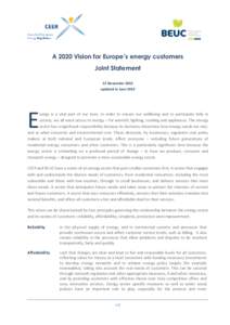 A 2020 Vision for Europe’s energy customers Joint Statement 13 November 2012 updated in June[removed]E