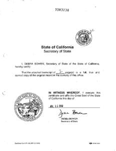 State of California Secretary of State  c
