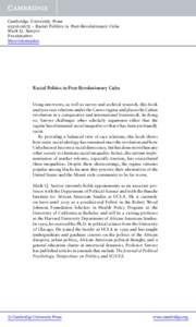 Cambridge University Press[removed]Racial Politics in Post-Revolutionary Cuba Mark Q. Sawyer Frontmatter More information