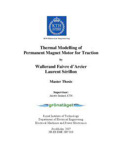 Thermal Modelling of Permanent Magnet Motor for Traction by