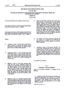 Decision of the European Central Bank of 10 May 2010 concerning the management of pooled bilateral loans for the benefit of the Hellenic Republic and amending Decision ECB[removed]ECB[removed])