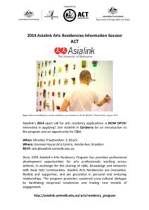 Asialink residency information session_ACT