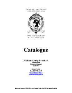 Catalogue William Scully Ltée/Ltd[removed]Moreau Montréal (Québec) H1W 2M3