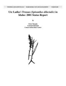 Spiranthes diluvialis / Botany / Vegetation / Biology / Spiranthes / Asparagales